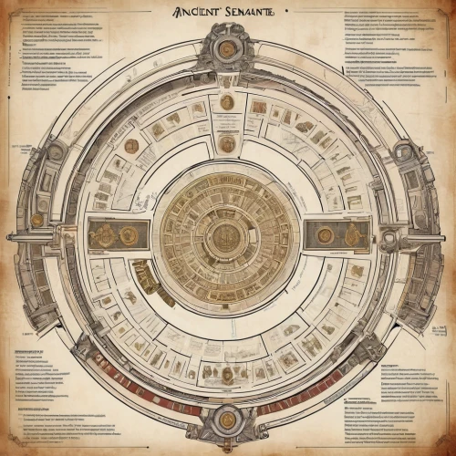 harmonia macrocosmica,copernican world system,planisphere,geocentric,magnetic compass,astronomical clock,panopticon,dharma wheel,orrery,mandala framework,epicycles,compass,sextant,bearing compass,star chart,planetary system,astrology,cogwheel,steampunk gears,zodiac,Unique,Design,Infographics