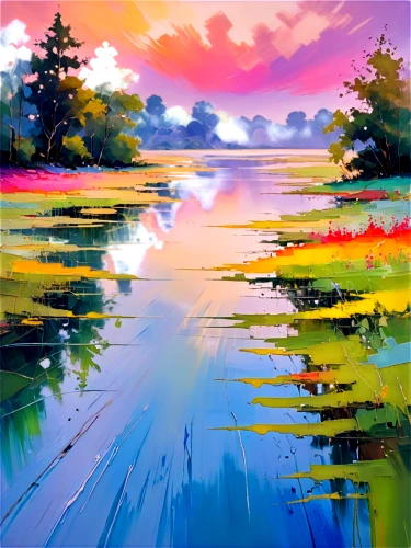 river landscape,waterscape,evening lake,landscape background,colorful water,water scape,wetlands,wetland,sea landscape,coastal landscape,nature landscape,painting technique,acid lake,freshwater marsh,small landscape,boat landscape,lake,landscape,landscape nature,marsh,Conceptual Art,Oil color,Oil Color 20