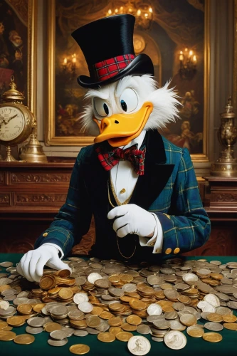 donald duck,watchmaker,financial advisor,donald,aristocrat,financial education,wealth,cayuga duck,gambler,usd,banker,the duck,tux,altcoins,ornamental duck,brahminy duck,digital currency,fry ducks,an investor,argentine peso,Illustration,Paper based,Paper Based 18