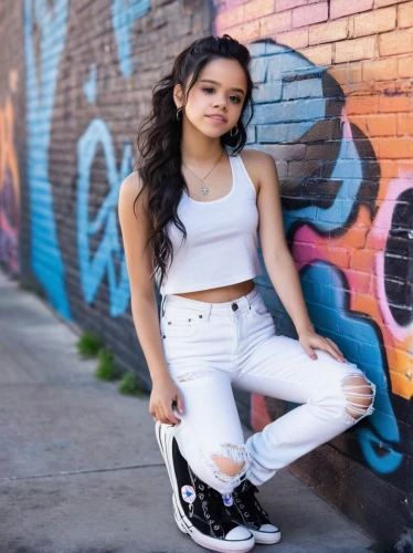 hip-hop dance,santana,jasmine sky,teen,photoshoot,white boots,beautiful young woman,sporty,sweatpants,skater,sweatpant,photo shoot,jeans background,posing,young model,madison,sitting,girl in overalls,portrait background,girl sitting,Photography,Fashion Photography,Fashion Photography 17