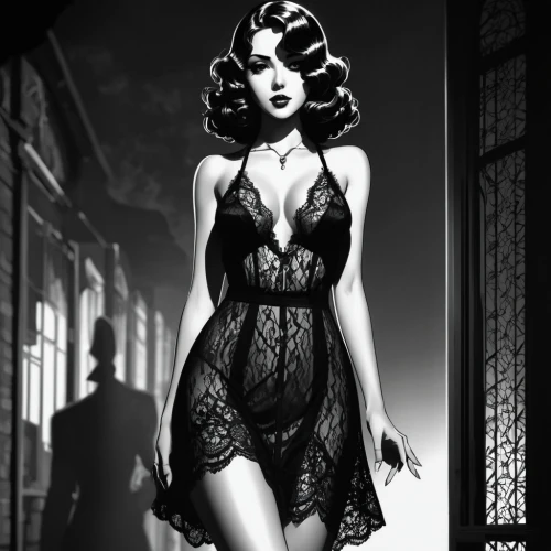 film noir,femme fatale,agent provocateur,burlesque,neo-burlesque,valentine day's pin up,dita,valentine pin up,retro pin up girl,pin ups,pin-up girl,jane russell-female,pinup girl,fashion illustration,pin up,pin up girl,vampira,nightwear,lady of the night,the girl in nightie,Photography,Black and white photography,Black and White Photography 08
