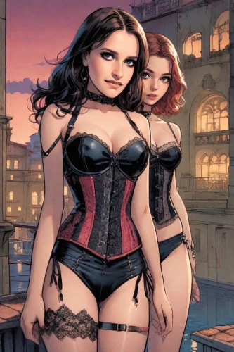corset,bodice,black widow,bad girls,motorboats,motorboat,comic book,coquette,neo-burlesque,comic book bubble,agent provocateur,comic books,see-through clothing,valentine day's pin up,marvel comics,jigsaw puzzle,scarlet witch,burlesque,marvels,pin-up girls,Digital Art,Comic