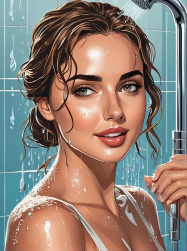 shower,shower head,shower curtain,shower rod,wet,shower panel,spark of shower,wet girl,shower of sparks,shower door,washing,bath,vector illustration,the girl in the bathtub,hygiene,bathing,bath oil,bathtub,girl washes the car,watering,Unique,Design,Sticker