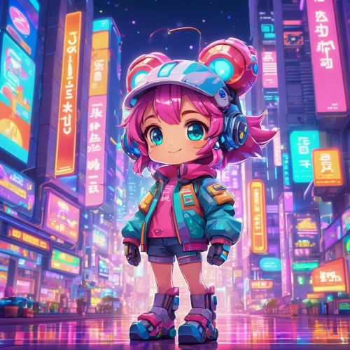 harajuku,cyberpunk,80s,80's design,hatsune miku,tokyo city,vector girl,naginatajutsu,colorful city,pixaba,tokyo,taipei,neon candies,tokyo ¡¡,shibuya,hk,fashionable girl,nico,chibi girl,neon,Illustration,Japanese style,Japanese Style 02