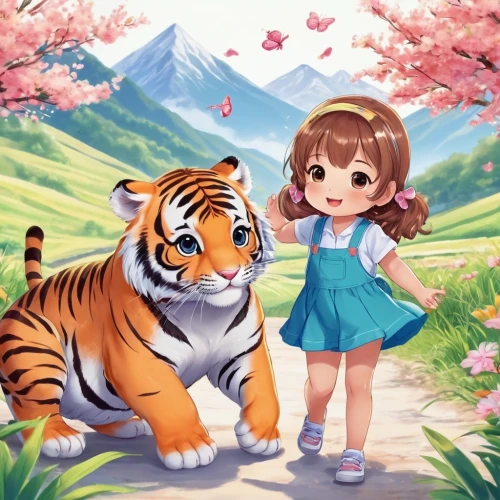 tigers,tiger cub,chestnut tiger,asian tiger,tigerle,a tiger,tiger,bengal tiger,siberian tiger,royal tiger,young tiger,tiger png,children's background,cute cartoon image,bengal,tiger cat,type royal tiger,cute animal,kawaii animals,blue tiger,Illustration,Japanese style,Japanese Style 01