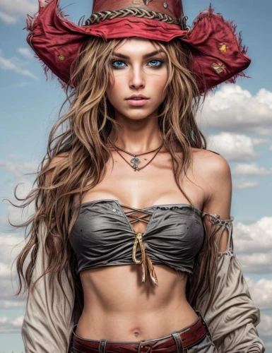 pirate,cowgirl,leather hat,cowgirls,the hat-female,female warrior,steampunk,straw hat,pirate treasure,warrior woman,fantasy woman,the hat of the woman,gypsy soul,celtic queen,countrygirl,scarlet sail,western,sorceress,arabian,desert flower,Common,Common,Fashion
