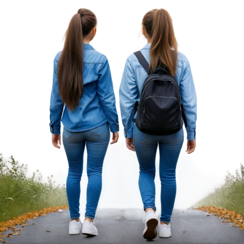 two girls,little girls walking,young women,jeans background,women clothes,denim background,partnerlook,pedestrians,women fashion,denim shapes,school clothes,walking,girl walking away,women's clothing,bluejeans,people walking,mom and daughter,standing walking,hand in hand,girl and boy outdoor,Conceptual Art,Daily,Daily 30