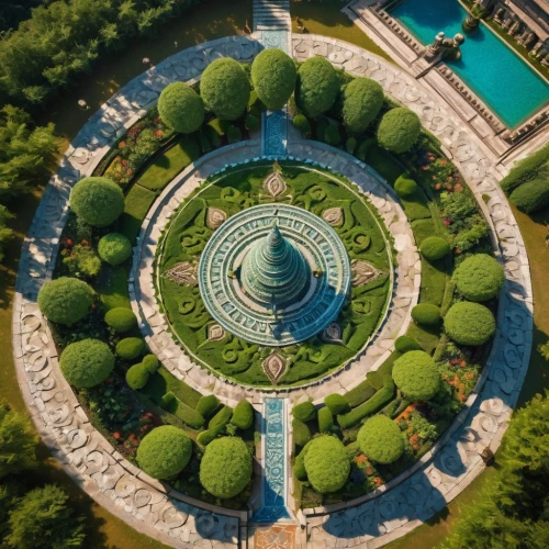 olympiapark,drone shot,the center of symmetry,garden of the fountain,city fountain,drone photo,bird's eye view,fibonacci spiral,granite dome,lensball,drone image,bird's-eye view,mandala,mannheim,fountain of friendship of peoples,tiergarten,brunei,drone view,fibonacci,central park,Photography,General,Natural