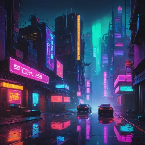 cyberpunk,neon arrows,cityscape,colorful city,neon ghosts,shinjuku,neon,tokyo city,neon lights,futuristic landscape,tokyo,80s,vapor,80's design,neon light,futuristic,shanghai,taipei,urban,fantasy city,Illustration,Realistic Fantasy,Realistic Fantasy 18