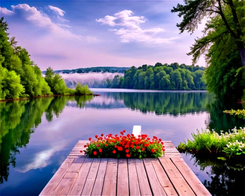 background view nature,beautiful lake,landscape background,beautiful landscape,nature landscape,landscapes beautiful,river landscape,landscape nature,natural scenery,tranquility,green trees with water,calm water,the natural scenery,calm waters,natural landscape,boat landscape,nice nature,green landscape,spring nature,evening lake,Illustration,Realistic Fantasy,Realistic Fantasy 40