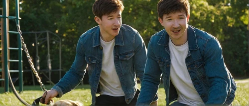 mirroring,clones,jonas brother,duplicate,clone,two meters,lilo,cola bottles,mirrored,neighbors,mirror image,twins,in pairs,gay couple,jean jacket,blur,childs,dad and son outside,oddcouple,mirror reflection,Illustration,Realistic Fantasy,Realistic Fantasy 32