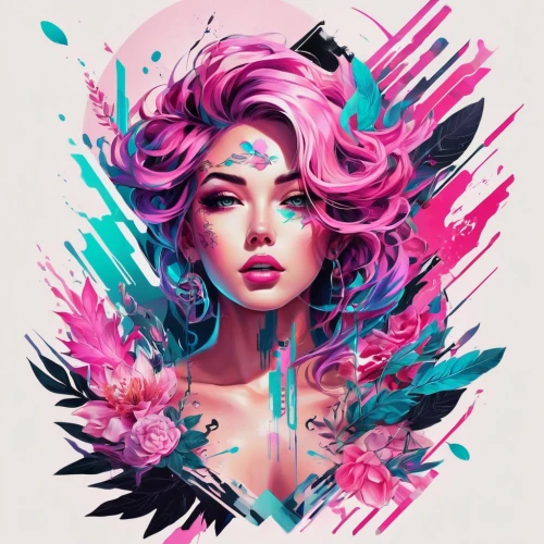 mermaid vectors,digital art,pink vector,dribbble,digital illustration,illustrator,flora,fashion vector,magenta,peony,digital artwork,fantasy portrait,boho art,digital painting,world digital painting,ipê-rosa,artist color,vector illustration,magnolia,pink quill,Conceptual Art,Daily,Daily 21