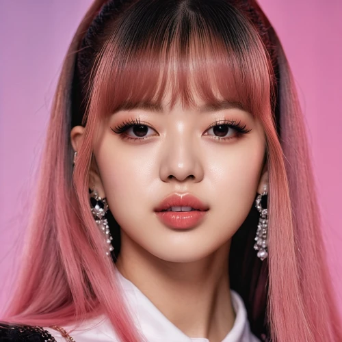 pink beauty,doll's facial features,official portrait,pink background,barbie doll,cube background,joy,hanbok,pink double,dark pink in colour,rosie,dark pink,pink hair,lip,color pink,winner joy,heart pink,edit icon,songpyeon,miso,Photography,General,Realistic