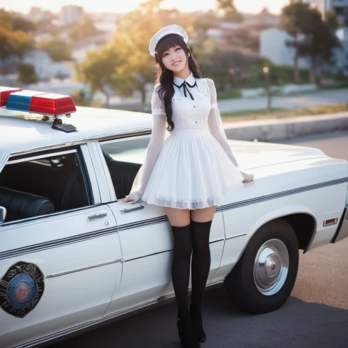 policewoman,datsun 510,sheriff car,police hat,officer,lotus cortina,police uniforms,police officer,police car,traffic cop,opel captain,white car,azusa nakano k-on,squad car,police force,cops,sailor,dodge la femme,police,cosplay image,Photography,Documentary Photography,Documentary Photography 08