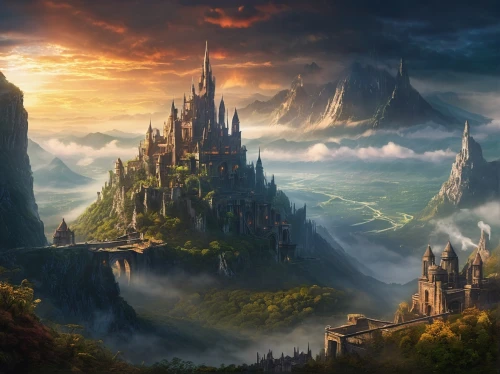 fantasy landscape,fantasy picture,fantasy world,fantasy art,fantasy city,3d fantasy,heroic fantasy,hogwarts,castle of the corvin,knight's castle,fairy tale castle,ruined castle,world digital painting,castel,fairytale castle,mountain settlement,castles,dream world,ancient city,castle,Photography,General,Natural