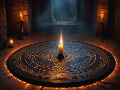 divination,witches pentagram,runes,the eternal flame,floor fountain,spell,candlelight,the mystical path,candlelights,tarot cards,offering,tealight,magic grimoire,candle wick,fortune telling,ouija board,shamanism,lighted candle,occult,burning candle,Art,Artistic Painting,Artistic Painting 26
