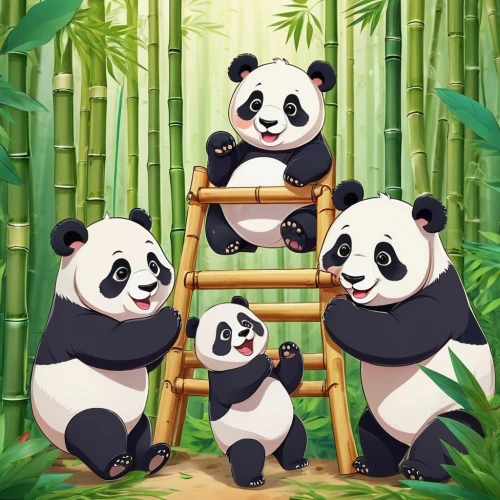 pandas,bamboo,bamboo curtain,bamboo forest,bamboo plants,kawaii panda,chinese panda,panda,kawaii panda emoji,giant panda,baby panda,panda bear,little panda,hanging panda,hawaii bamboo,bamboo frame,dongfang meiren,family outing,panda cub,cute animals,Illustration,Japanese style,Japanese Style 01