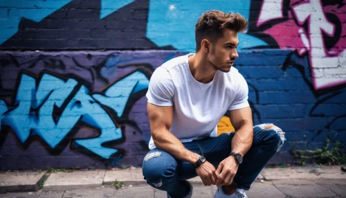 jeans background,pompadour,male model,man on a bench,pomade,skinny jeans,young model istanbul,ripped jeans,denim background,quiff,concrete background,male poses for drawing,brick wall background,jeans,rein,mohawk,shoreditch,denim jeans,city ​​portrait,thinking man,Photography,Fashion Photography,Fashion Photography 11