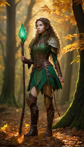 patrol,druid,aa,female warrior,fantasy picture,aaa,celtic queen,fantasy warrior,the enchantress,fae,dwarf sundheim,green aurora,fantasy portrait,wood elf,dryad,fantasy woman,sorceress,dane axe,merida,fantasy art,Illustration,Japanese style,Japanese Style 20