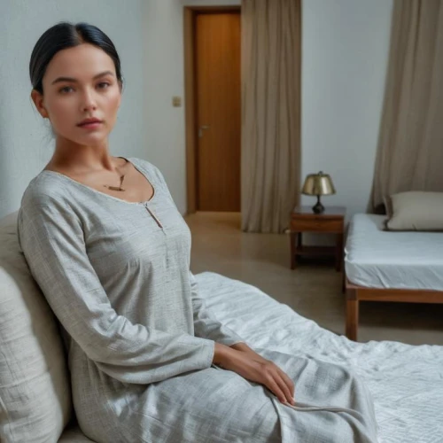 girl in bed,vietnamese,woman on bed,pajamas,pjs,bathrobe,hospital gown,thai massage,linen,china massage therapy,bedroom,bed,vietnamese woman,spa items,hotel room,sofia,birce akalay,asian woman,pj,meditating,Female,Indians,Straight hair,Middle-aged & Elderly,M,Indoor,Bedroom