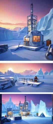 backgrounds,concept art,snowhotel,development concept,cube stilt houses,ice hotel,building sets,cartoon video game background,arctic,winter house,cubic house,ski resort,mountain huts,north pole,holiday complex,aurora village,ski facility,ice planet,futuristic landscape,snow house,Unique,3D,Low Poly