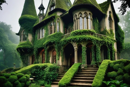 witch's house,house in the forest,witch house,fairytale castle,fairy tale castle,fairy house,victorian house,abandoned house,ghost castle,fairytale forest,a fairy tale,beautiful home,gothic architecture,fairy tale,gothic style,creepy house,green garden,enchanted forest,fairytale,overgrown,Photography,Black and white photography,Black and White Photography 09