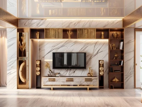 luxury home interior,entertainment center,luxury bathroom,gold wall,interior modern design,interior design,cabinetry,modern decor,contemporary decor,tv cabinet,art deco,interior decoration,fireplace,fire place,art deco background,room divider,penthouse apartment,kitchen design,armoire,modern living room