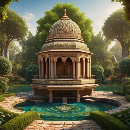 artemis temple,gazebo,fountain of friendship of peoples,somtum,moor fountain,jain temple,secret garden of venus,islamic architectural,wishing well,egyptian temple,stone fountain,water palace,persian architecture,hindu temple,tajmahal,marble palace,roof domes,house of allah,build by mirza golam pir,the ancient world,Photography,General,Natural