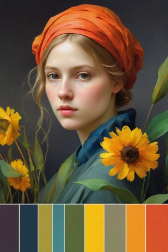 color palette,color picker,orange marigold,yellow orange,marigold,sunflower coloring,color mixing,rainbow color palette,marigolds,orange yellow,artist color,saturated colors,harmony of color,palette,the garden marigold,color combinations,crown marigold,shades of color,clementine,color table,Art,Classical Oil Painting,Classical Oil Painting 20