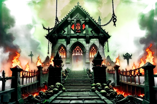 hall of the fallen,haunted cathedral,devilwood,buddhist hell,castle of the corvin,blood church,witch house,witch's house,iron gate,haunted castle,ghost castle,victory gate,mortuary temple,pillar of fire,the haunted house,halloween background,purgatory,city in flames,haunted house,the conflagration,Unique,Paper Cuts,Paper Cuts 06