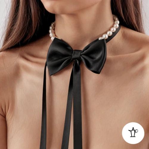 satin bow,white bow,pearl necklace,bow-tie,pearl necklaces,bow tie,bowtie,holiday bow,choker,love pearls,bow-knot,razor ribbon,women's accessories,bows,ribbon,hair ribbon,luxury accessories,bridal accessory,collar,agent provocateur