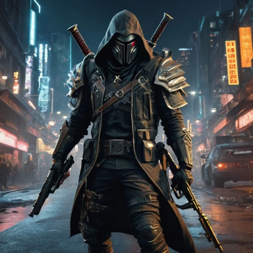 assassin,assassins,mercenary,male mask killer,massively multiplayer online role-playing game,hooded man,cyberpunk,game art,shinobi,vigil,infiltrator,jackal,raider,warlord,the wanderer,renegade,grenadier,shooter game,pubg mascot,game character,Photography,General,Fantasy