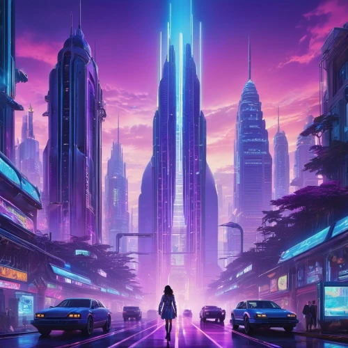 cyberpunk,futuristic landscape,futuristic,fantasy city,city trans,shanghai,shinjuku,cityscape,dystopian,bangkok,tokyo city,ultraviolet,hong kong,taipei,metropolis,vapor,sky city,sci fiction illustration,harbour city,dystopia,Illustration,Abstract Fantasy,Abstract Fantasy 11