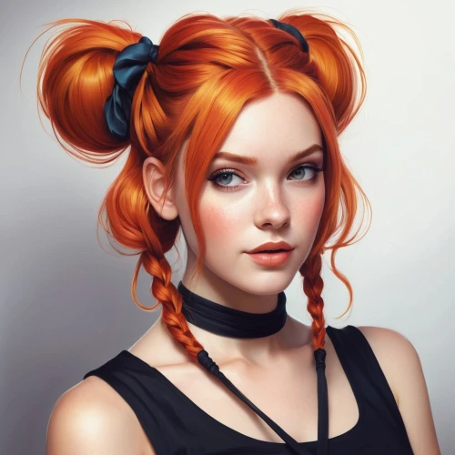 updo,pigtail,orange,nami,girl portrait,clementine,ponytail,hairtie,orange rose,digital painting,orange color,pippi longstocking,fantasy portrait,pony tails,hair tie,daphne,vanessa (butterfly),vector girl,orange petals,tangerine,Conceptual Art,Fantasy,Fantasy 03