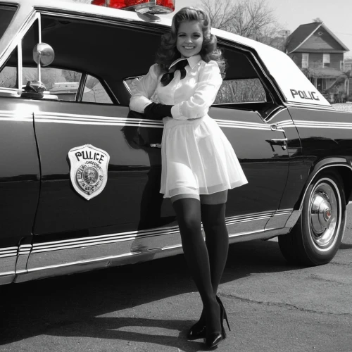 policewoman,dodge monaco,ford crown victoria,sheriff car,50's style,ford fairlane crown victoria skyliner,edsel ranger,chevrolet bel air,hillman minx,retro pin up girl,ford thunderbird,ford fairlane,rambler,dodge dart,retro girl,buick electra,chrysler windsor,ford galaxie,ford ltd crown victoria,police officer,Photography,Fashion Photography,Fashion Photography 19