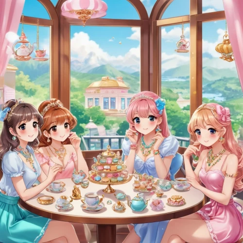 tea party,tea party collection,afternoon tea,high tea,tea service,watercolor cafe,tearoom,tea time,birthday banner background,watercolor tea shop,cupcake background,sweet table,pastry shop,doll kitchen,tea set,coffee tea illustration,doll's festival,teatime,picnic,tea card,Illustration,Japanese style,Japanese Style 01