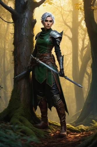 wood elf,dark elf,male elf,female warrior,heroic fantasy,violet head elf,elven,elves,swordswoman,elven forest,druid,dwarf sundheim,fantasy portrait,sterntaler,quarterstaff,the wanderer,huntress,fantasy picture,celtic queen,warrior woman,Illustration,Realistic Fantasy,Realistic Fantasy 06