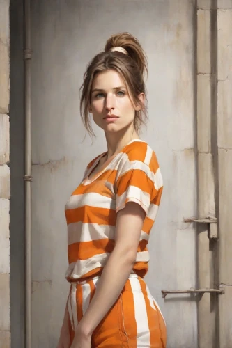 orange,orange robes,prisoner,orange color,bodypaint,jumpsuit,orange half,striped background,burglary,aperol,art model,bodypainting,portrait background,bright orange,torn dress,rust-orange,overalls,daisy 2,tied up,orange cream,Digital Art,Impressionism