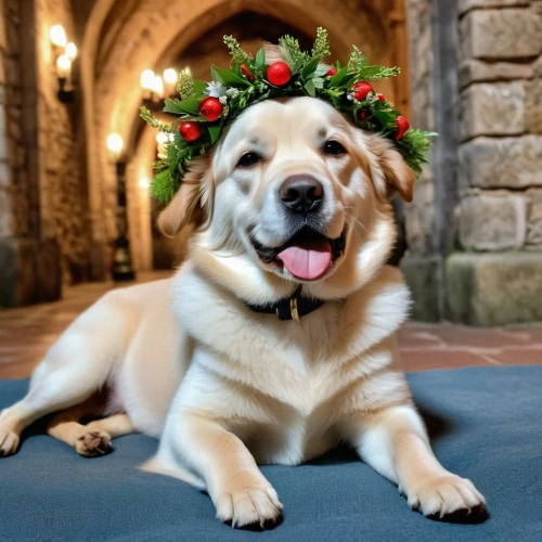 holly wreath,christmas bow,christmas pictures,christmas photo,christmas wreath,christmas flower,holiday bow,flower of christmas,golden retriever,cheerful dog,christmas hat,girl in a wreath,christmas picture,golden wreath,feliz navidad,christmas garland,christmas girl,golden retriver,blooming wreath,golden retriever puppy,Photography,General,Realistic