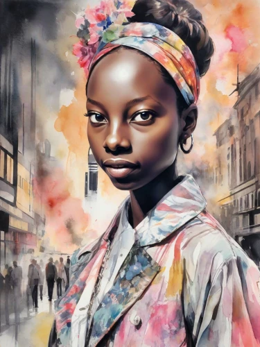 oil painting on canvas,african art,world digital painting,african woman,oil on canvas,mystical portrait of a girl,girl with cloth,art painting,headscarf,girl in a historic way,digital painting,girl in cloth,girl portrait,david bates,african american woman,benin,oil painting,afro american girls,portrait of a girl,nigeria woman,Digital Art,Watercolor