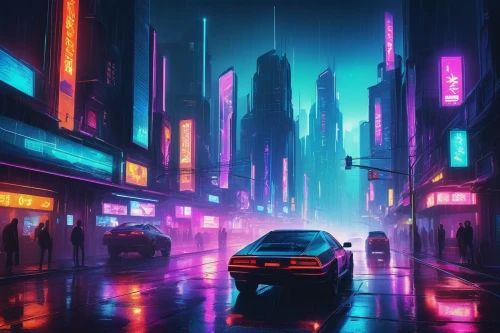 cyberpunk,cityscape,futuristic landscape,futuristic,neon arrows,colorful city,80's design,80s,metropolis,neon,urban,neon lights,3d car wallpaper,fantasy city,vapor,toyota ae85,tokyo city,retro background,toyota supra,dusk,Illustration,Realistic Fantasy,Realistic Fantasy 15