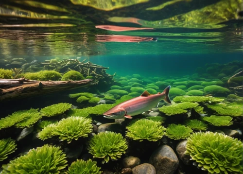 sockeye salmon,fjord trout,wild salmon,underwater landscape,mckenzie river,arctic char,koi pond,vancouver island,forest fish,british columbia,rainbow trout,mountain spring,salmon-like fish,freshwater,trout breeding,underwater oasis,aquatic plants,salmon,freshwater fish,aquatic herb,Conceptual Art,Daily,Daily 03