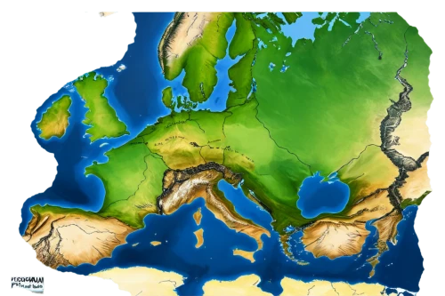 relief map,robinson projection,continental shelf,coastal and oceanic landforms,the eurasian continent,ecoregion,aeolian landform,mediterrenian,germanic tribes,drainage basin,geographic map,altiplanica,northern europe,the continent,geography cone,hispania rome,terrestrial globe,fluvial landforms of streams,westphalia,the mediterranean sea,Illustration,Paper based,Paper Based 08
