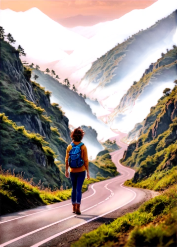 world digital painting,mountain road,landscape background,long road,journey,the road,digital painting,alpine route,mountain highway,ultramarathon,hiker,hills,run uphill,explore,road of the impossible,uphill,open road,moc chau hill,adventure,trail,Unique,Paper Cuts,Paper Cuts 04