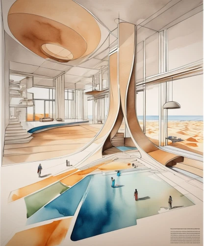 futuristic art museum,futuristic architecture,archidaily,aqua studio,floor fountain,school design,leisure facility,sky space concept,acquarium,autostadt wolfsburg,interior modern design,floating island,thermal bath,3d rendering,japanese architecture,interior design,arq,kirrarchitecture,modern architecture,architect plan,Unique,Design,Infographics