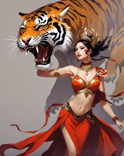 tiger lily,female warrior,warrior woman,she feeds the lion,oriental princess,bengal tiger,fantasy woman,fantasy art,royal tiger,jaya,bengal,asian tiger,world digital painting,cat warrior,fantasy picture,tiger png,tigerle,bengalenuhu,tigers,belly dance,Conceptual Art,Fantasy,Fantasy 06