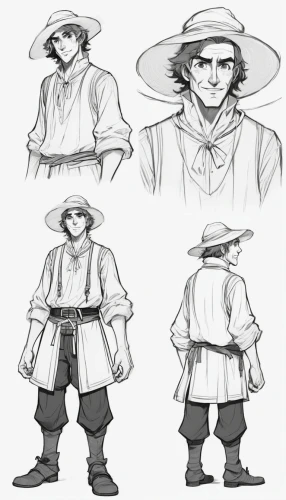 straw hats,straw hat,male character,male poses for drawing,main character,stetson,hatter,ordinary sun hat,the wanderer,conical hat,mock sun hat,costume design,pilgrim,studies,calm usopp,asian conical hat,concept art,comic character,high sun hat,gaucho,Unique,Design,Character Design