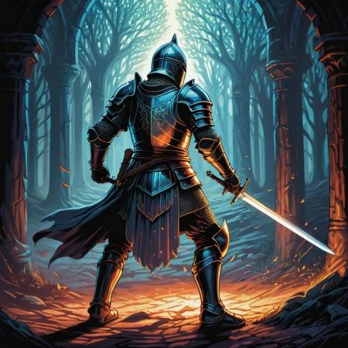 cg artwork,boba fett,knight tent,games of light,paladin,hall of the fallen,lightsaber,portal,defense,jedi,aaa,excalibur,darth vader,patrol,vader,knight armor,heroic fantasy,knight,wall,game illustration,Illustration,Realistic Fantasy,Realistic Fantasy 25