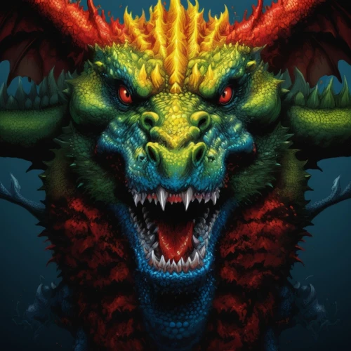 painted dragon,dragon of earth,dragon,green dragon,chinese dragon,dragon design,barong,fire breathing dragon,draconic,wyrm,garuda,snarling,gryphon,dragons,basilisk,dragon fire,dragon li,game illustration,forest dragon,fuel-bowser,Illustration,American Style,American Style 13