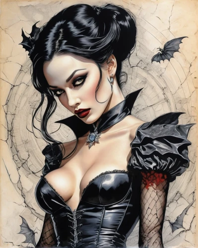 gothic woman,gothic portrait,vampire woman,gothic fashion,vampire lady,goth woman,dark angel,gothic style,gothic,widow,vampira,raven,dark gothic mood,fantasy art,raven girl,queen of hearts,dark art,black widow,gothic dress,black raven,Illustration,Abstract Fantasy,Abstract Fantasy 05